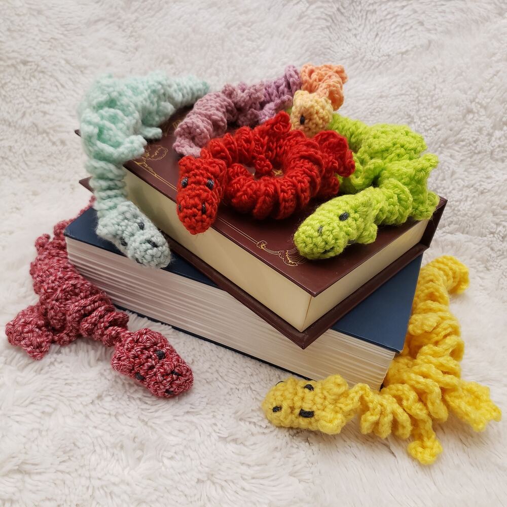 Handcrafted Crochet Worry Wyrm Dragons